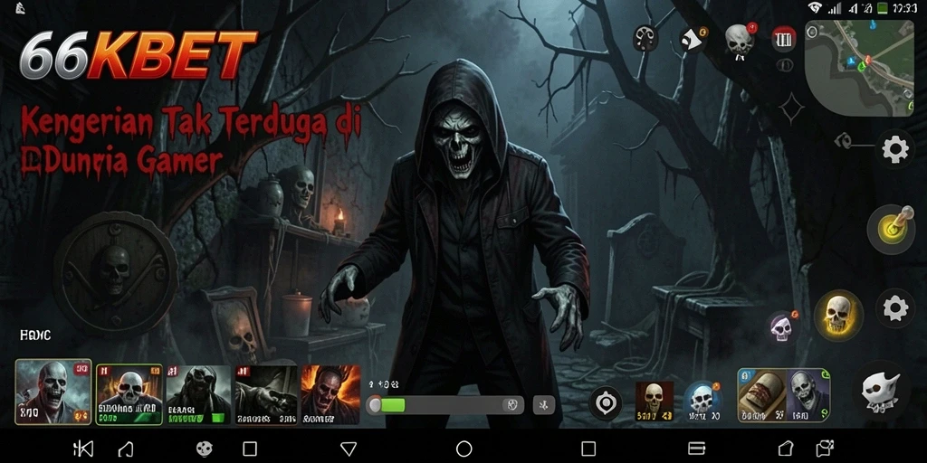 Screenshot menunjukkan gameplay mencekam di <strong>66KBET</strong>.