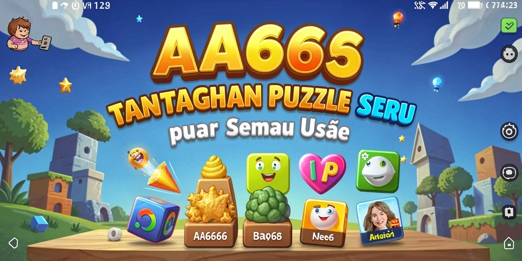 Screenshot utama AA666 menampilkan gameplay Puzzle yang seru dan menantang.