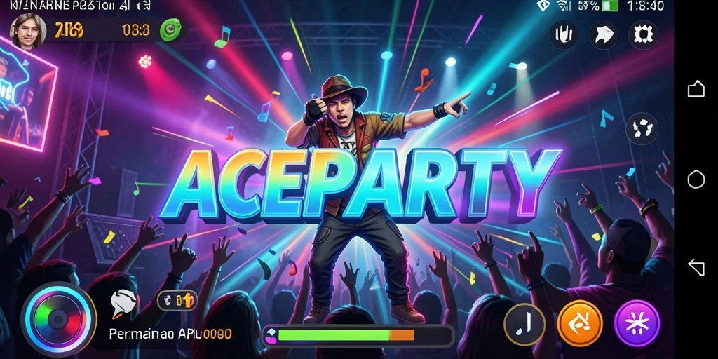Gameplay ACEPARTY dengan berbagai tantangan musik yang mengasyikkan.
