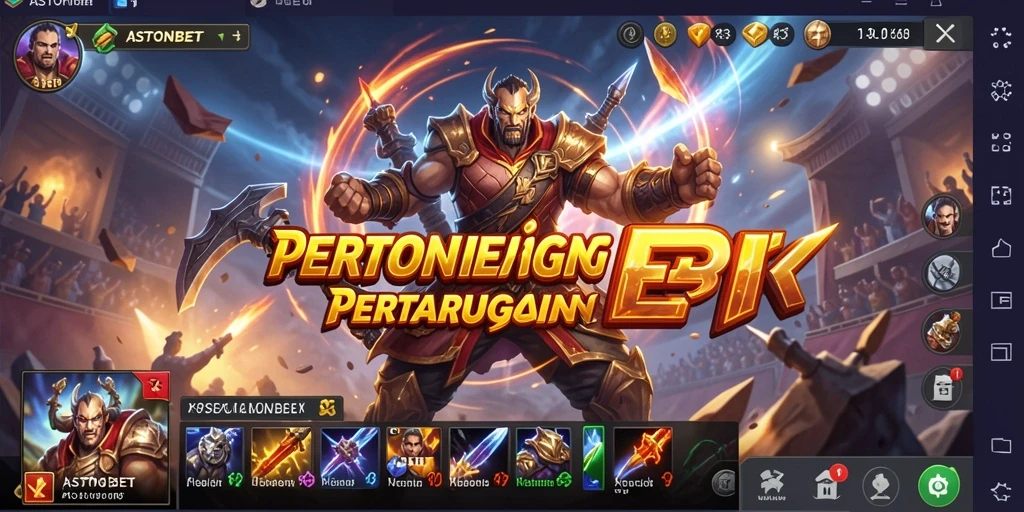 Screenshot menunjukkan aksi pertarungan seru di ASTONBET.