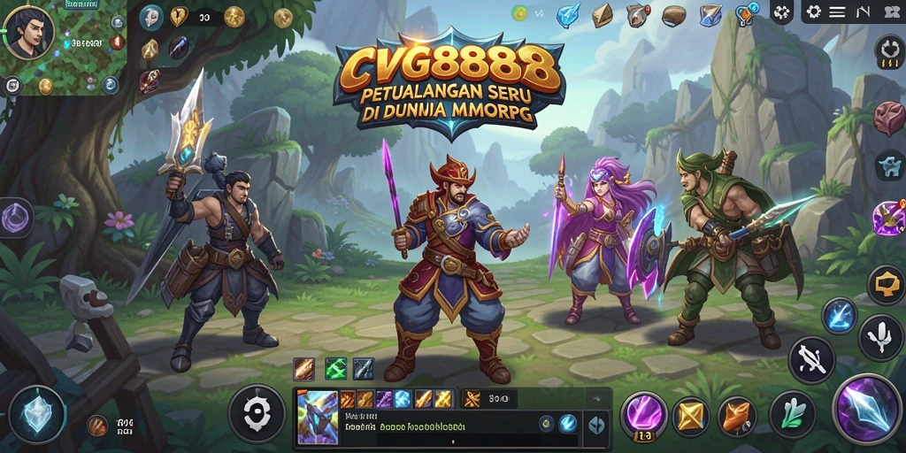 Screenshot utama CVG8888 yang menunjukkan aksi seru dalam permainan MMORPG.