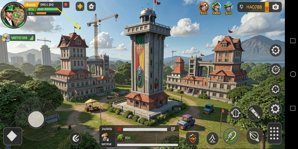 Screenshot gameplay HAO788 dengan aksi pertahanan menara yang seru.