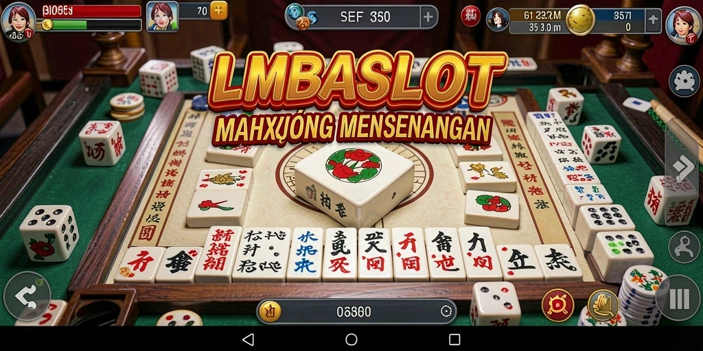 Screenshot gameplay LMBASLOT menampilkan tantangan Mahjong yang menarik.