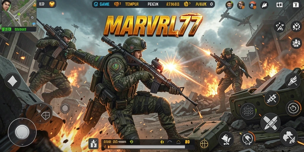 Tampilan gameplay MARVRL77 yang menegangkan di TPS.