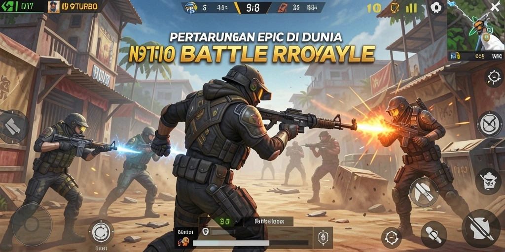 Gameplay seru N9TURBO dalam pertarungan Battle Royale