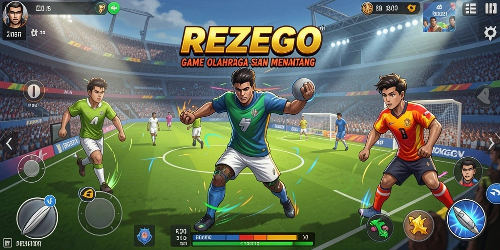 Menampilkan aksi seru dari game olahraga REZEGO.