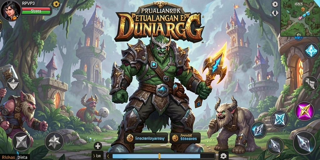 Tampilan gameplay RPVIP3 menunjukkan pertempuran yang mendebarkan dan karakter yang beragam.